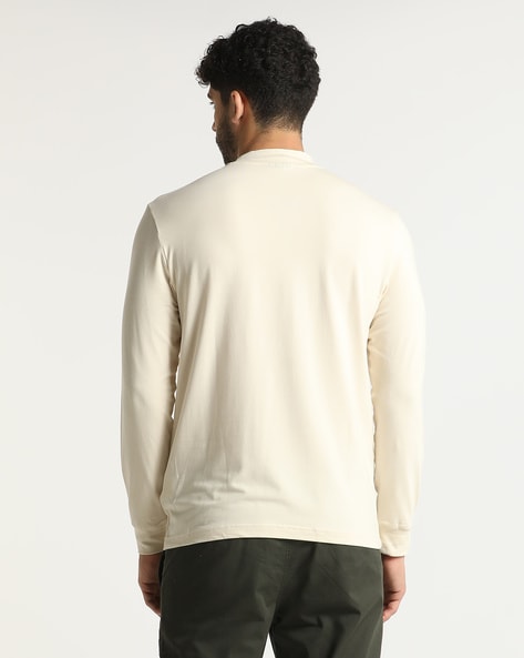 MOCK NECK SHIRT - Beige