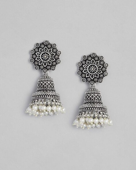 Set of 6 Earring,german Silver Earrings Jhumka Jhumki, Silver Oxidised  Earrings, Silver Look Alike Earrings ,bohemian Jewelry, Gift for Her - Etsy