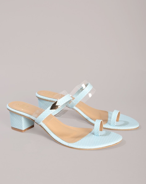 Buy online Light Blue Synthetic Slip On Sandals from flats for Women by  Bambam for ₹309 at 69% off | 2024 Limeroad.com