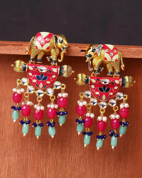 Red hot sale elephant earrings