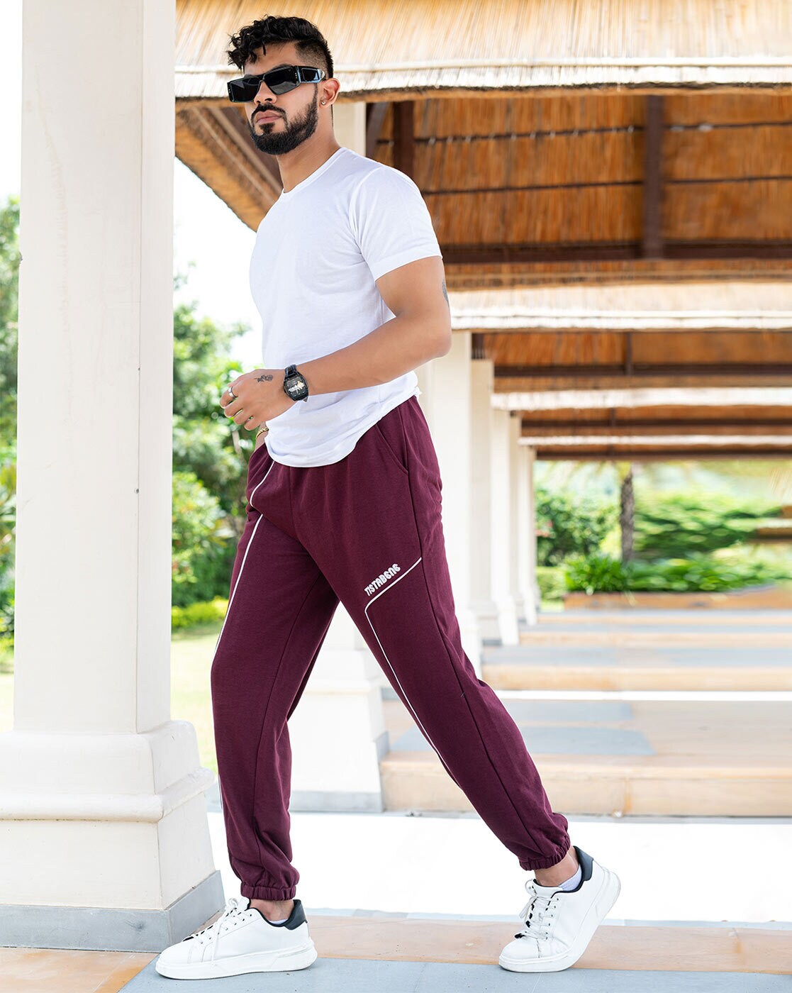 Buy Burgundy Tistabene Joggers Track Pant Online