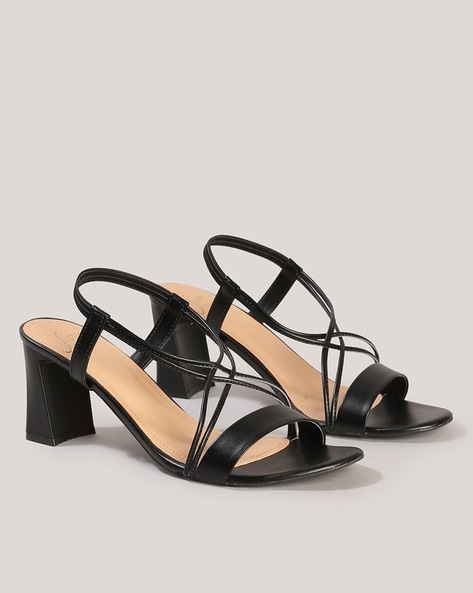 Black strappy sandals low heel new arrivals