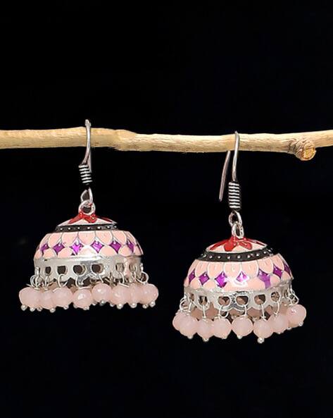Oomph Jhumka Earrings with Pearl Drops