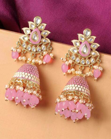 Large pink sale earrings