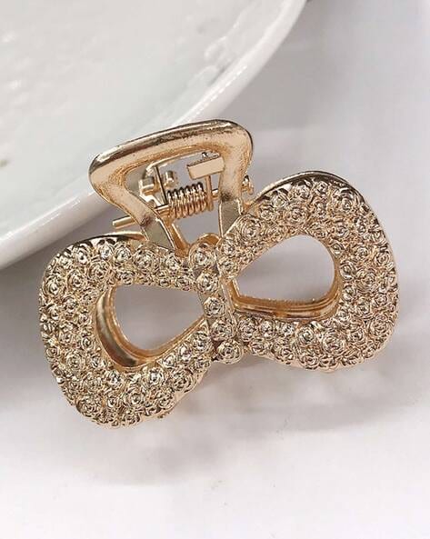 GUCCI Crystal-embellished gold-tone hair clip