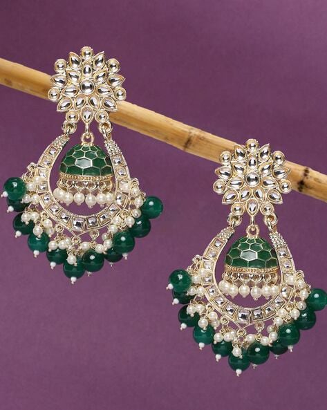 Buy Kundan Dangling Pearls Earrings for Women Online at Ajnaa Jewels |  456416