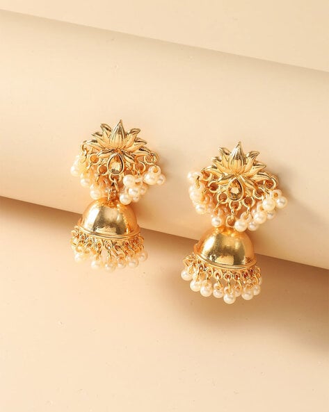 Yellow Chimes Ethnic Gold Plated Traditional Pearl Moti Jhumka Earrings for  Women and Girls : Amazon.in: Fashion