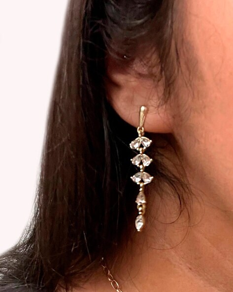 Avventurina Golden Brown Sparkle | Golden Brown Sparkle leaf-shaped earrings