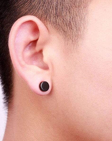 Buy Mens Earrings Black Stud Earrings Men 6mm Round Steel Online in India   Etsy