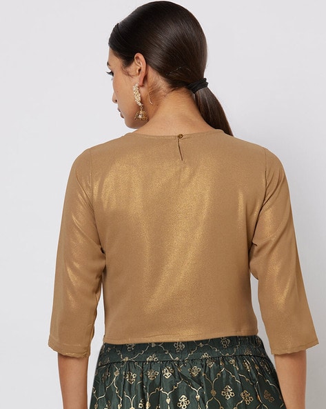 Golden tops for skirts sale