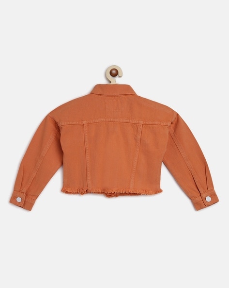 GANNI | Orange Women's Denim Jacket | YOOX