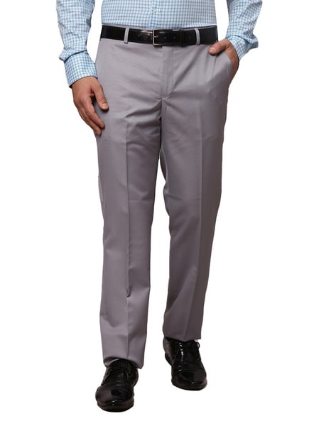 Buy Park Avenue Men Self Design Formal Trousers - Trousers for Men 25775052  | Myntra