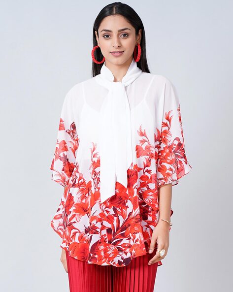 SAVE ₹944 on Tior Floral Print Square-Neck Peplum Top