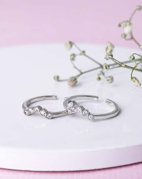Giva Sterling Silver Stone-Studded Toe Rings
