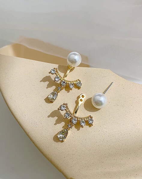 Fire White Quartz 24K Gold Earring Jackets | Sonia Hou – SONIA HOU