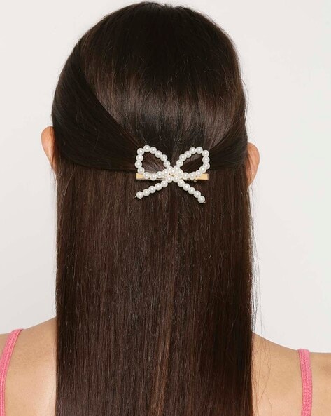 ASOS DESIGN + Pearl Bow Hair Clip