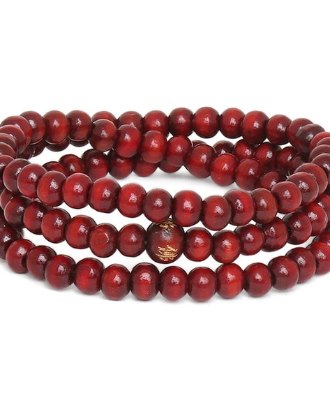 Wood Japa Mala Bracelet  Buddhist Prayer Beads