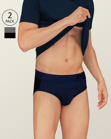 Buy XYXX Navy & Beige Heathered Briefs - Pack of 2 for Men's Online @ Tata  CLiQ