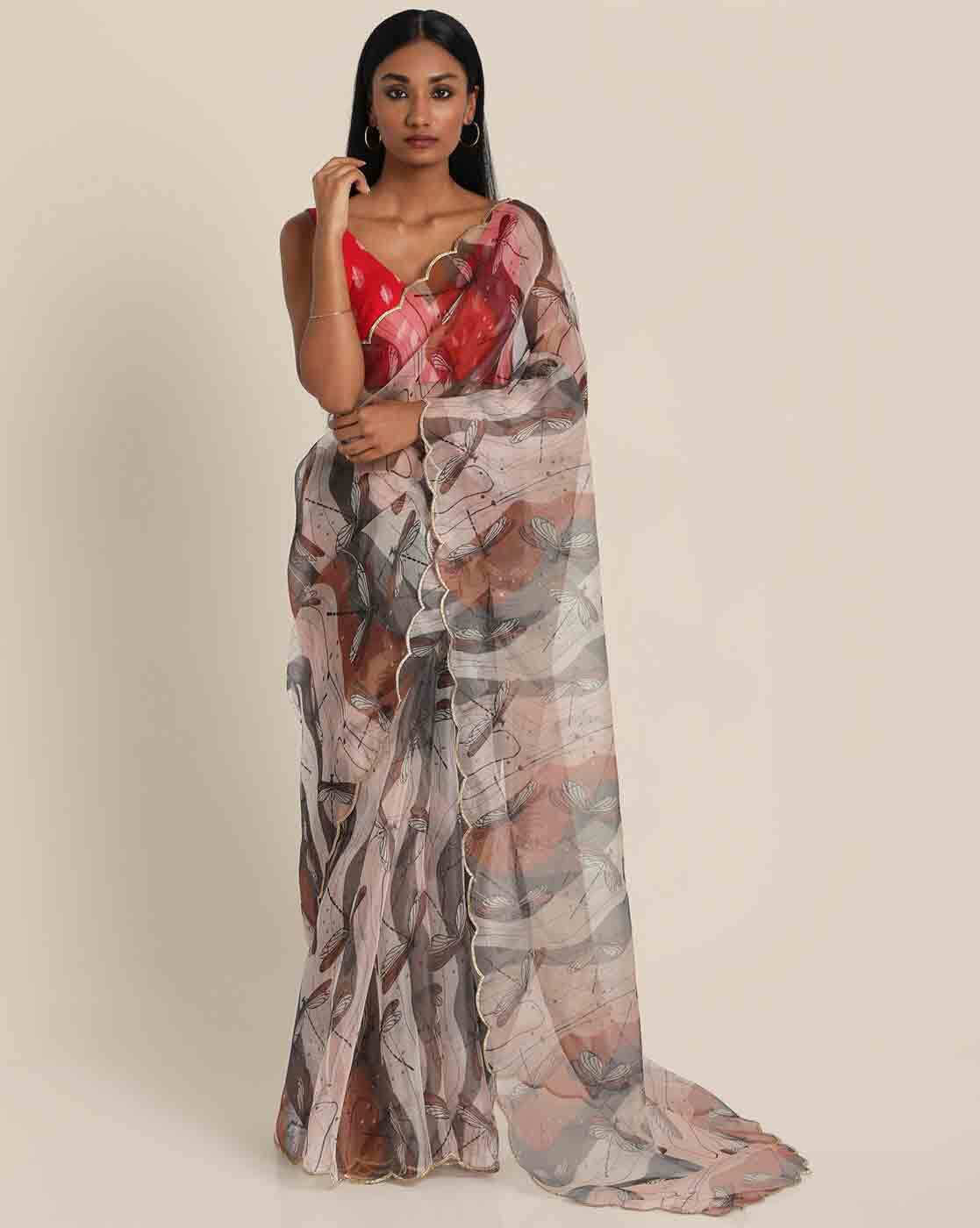 Buy Peach Sarees for Women by VASTRANAND Online | Ajio.com