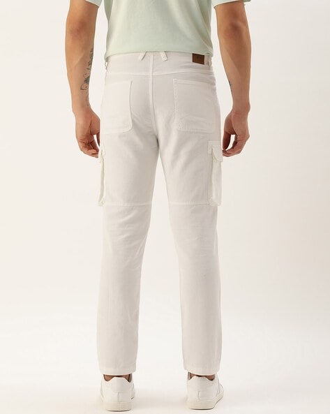 Regular Fit Ripstop cargo trousers - White - Men | H&M