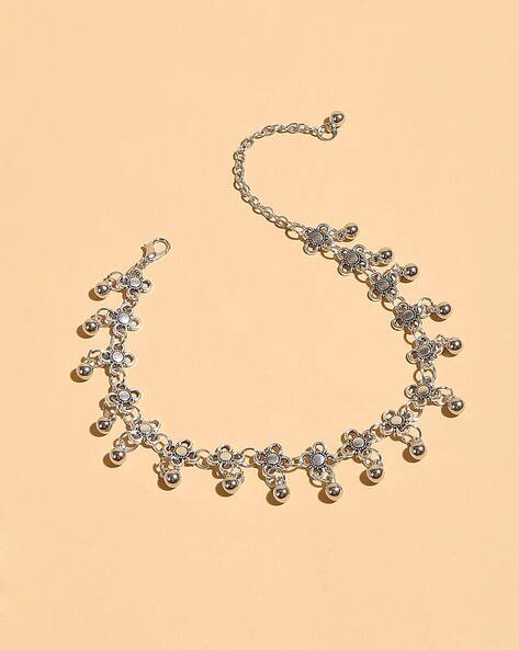 Fabula Oxidised Silver-Plated Anklet