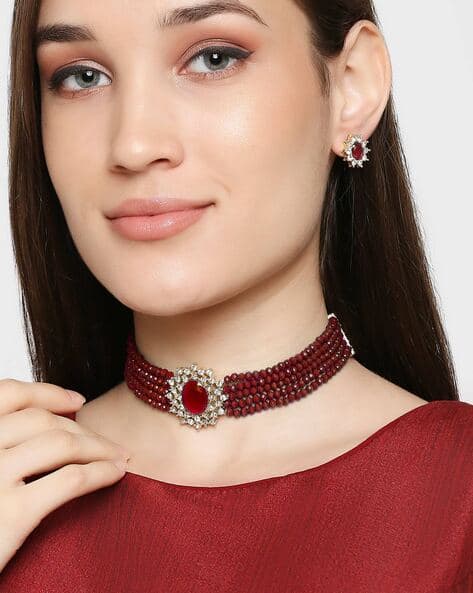 Oomph NEGK19-Stone Beaded Layered Jewellery Sets