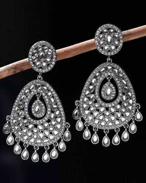 Ij Presents Traditional Silver Oxidised Combo Ethnic Jhumka Jhumki Stud  Earrings For Women And Girls