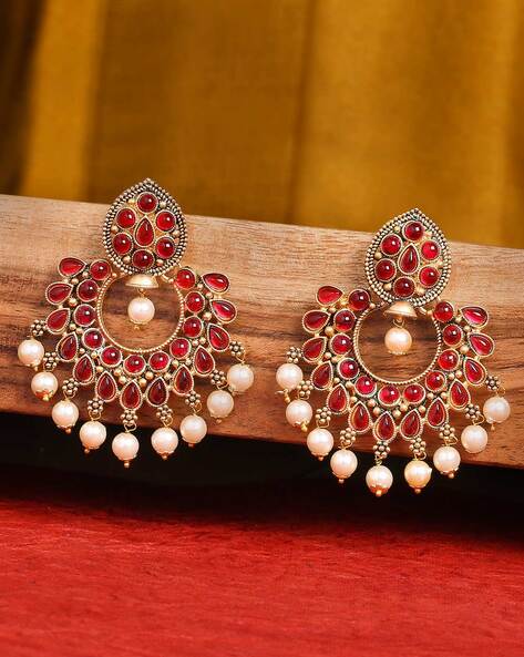 Gold Chandbali earrings - Nakshi | Art of Gold Jewellery, Coimbatore