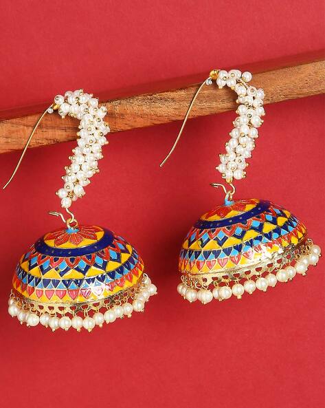 Buy Chandbali Silk Handcrafted earrings Online! – Khushi Handicrafts