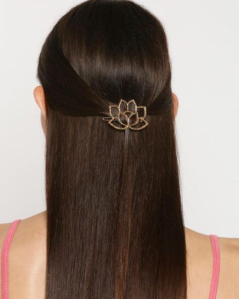 Oomph HOIS1-Lotus Design Metal Hair Clip