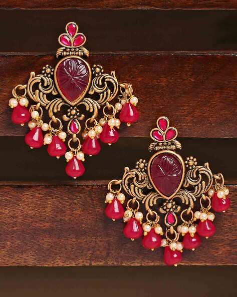 Polki Kundan Earrings and Tika Set/ Dangle and Drop/ Pakistani  Jewelry/firoza Blue/maroon Red /dark Green/indian Jewelry - Etsy