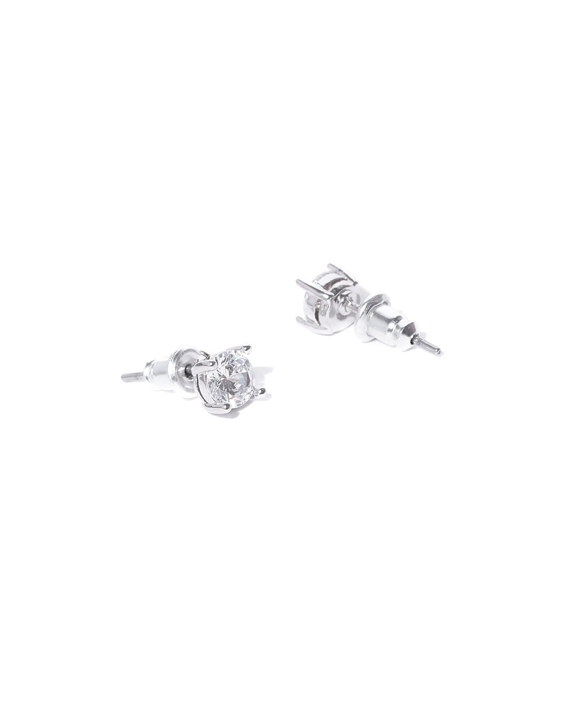 Gadgetsden 18k 750 Oxidized Silver and Cubic Zirconia Stud Earrings for  Men Gold  Amazonin Fashion