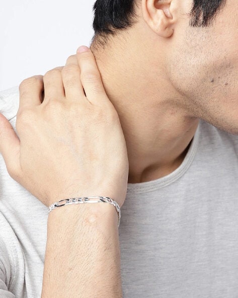 Personalised Silver Fingerprint Bar Bracelet | Men's Identity Bracelet -  Hold upon Heart