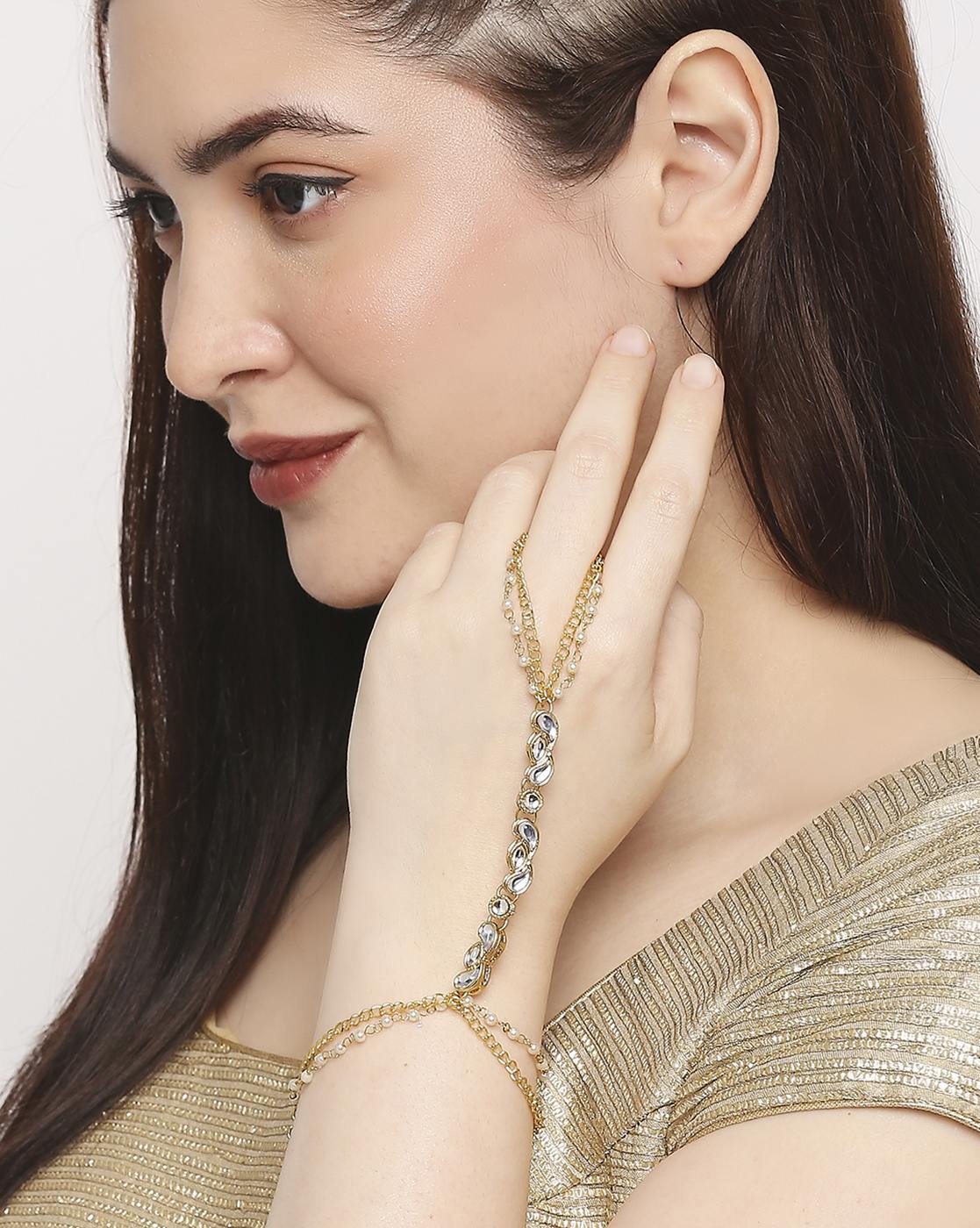OOMPH Jewellery Gold Tone S Shape Link Chain Bracelet for Women & Girls  Latest Stylish (BYJ35_AOR1)