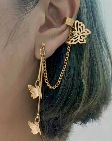 Matte Finish Ear Cuff Jhumki Earring Alloy Jhumki Earring For Women & Girl  – alltrend.in