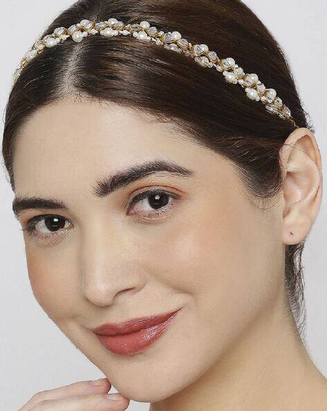 Fabula HVM1-Kundan & Pearls Ethnic Jadau Hair Band