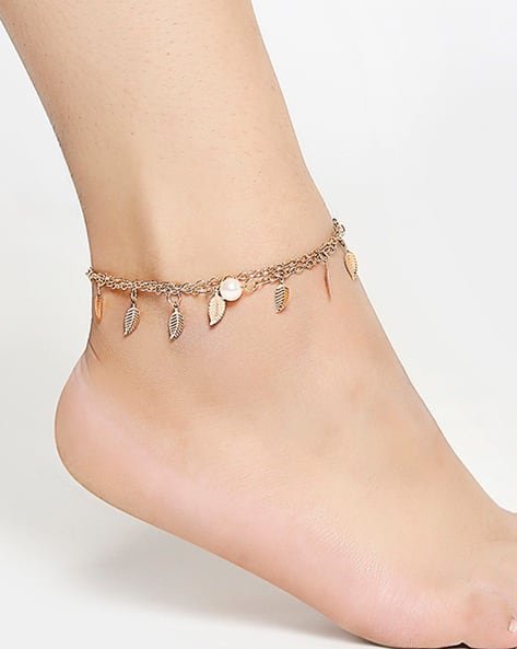 Oomph AYJ3-Delicate Leaf Multi-Layer Anklet