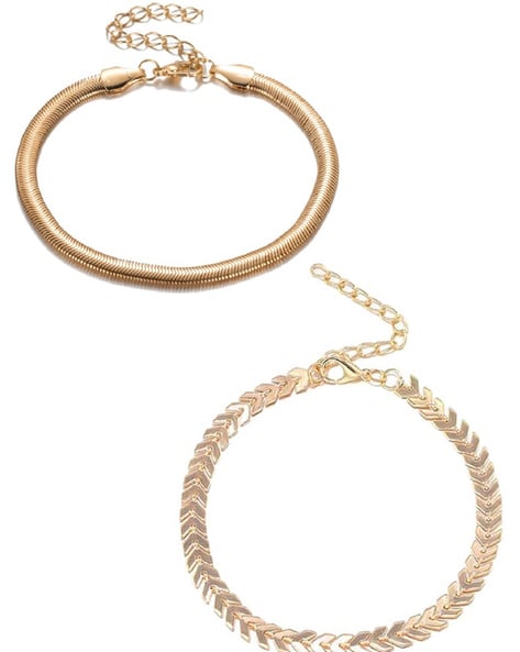 Buy SNAKE CHAIN BRACELET GOLDEN for Women Online in India