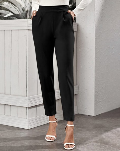 Single Pleat Wide Leg Trouser in Virgin Wool - Black | CO