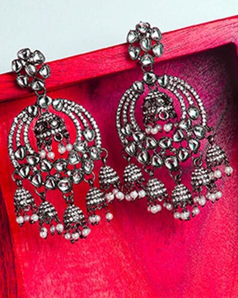 Buy Abhinn Peacock Design Studs with Purple Stones Studded Earrings Silver  for (Women) Online at Best Prices in India - JioMart.