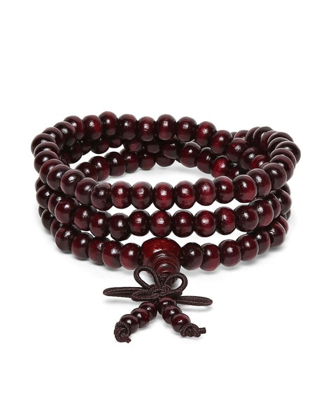 Buddha 108 Natural Sandalwood Beads Bracelet for Prayer Meditation #28761 |  Buy Hindu Puja Items Online