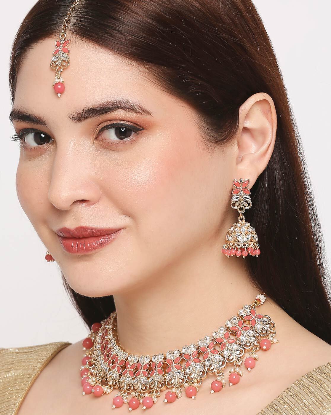 2023 Fashion Cubic Zirconia Bridal Wedding Myntra Bridal Jewellery Set With  Necklace, Earrings, And Ring For Dubai Women From Chicmemo, $56.54 |  DHgate.Com