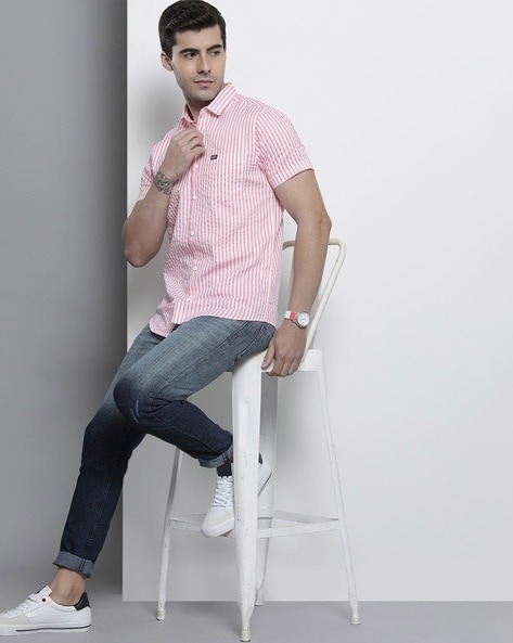 White Shirt with Striped Sleeves and Pink Pants – Divineity Fashion and  Clothing Store