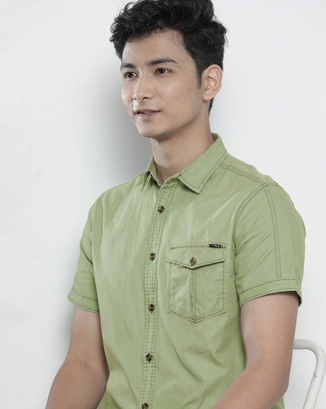 Buy Light Green Shirts for Men by NETWORK Online | Ajio.com