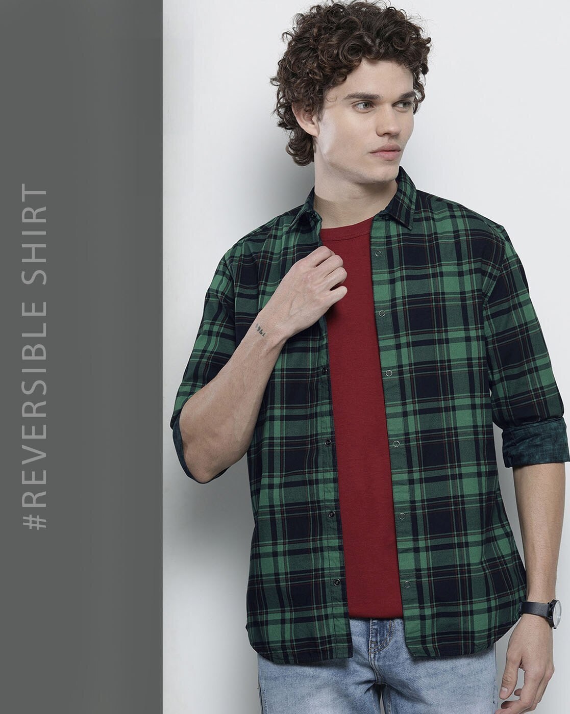 Buy Green Blue Shirts for Men by The Indian Garage Co Online