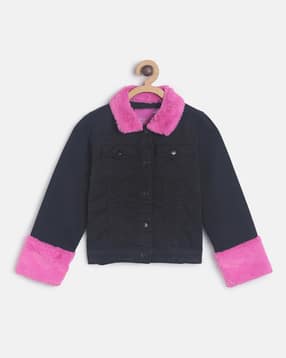 tales & stories Button-Front Denim Jacket with Flap Pockets-picture-16