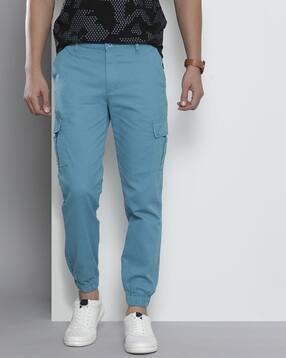 Slim Fit Flat-Front Cargo Trousers-image-34