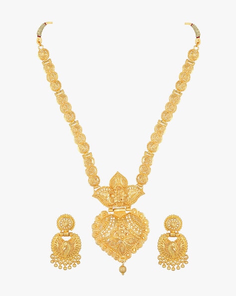 Latest Gold long necklace designs in 50 grams online