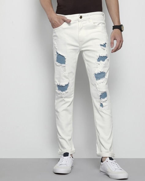 Mens Ripped Denim Jeans With Skull Embroidery Oversized Y2K Harajuku  Streetwear Casual Pants From Xiguanchu, $33.14 | DHgate.Com