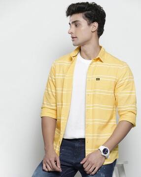 the indian garage co Twin Striped Shirt with Patch Pocket-picture-36